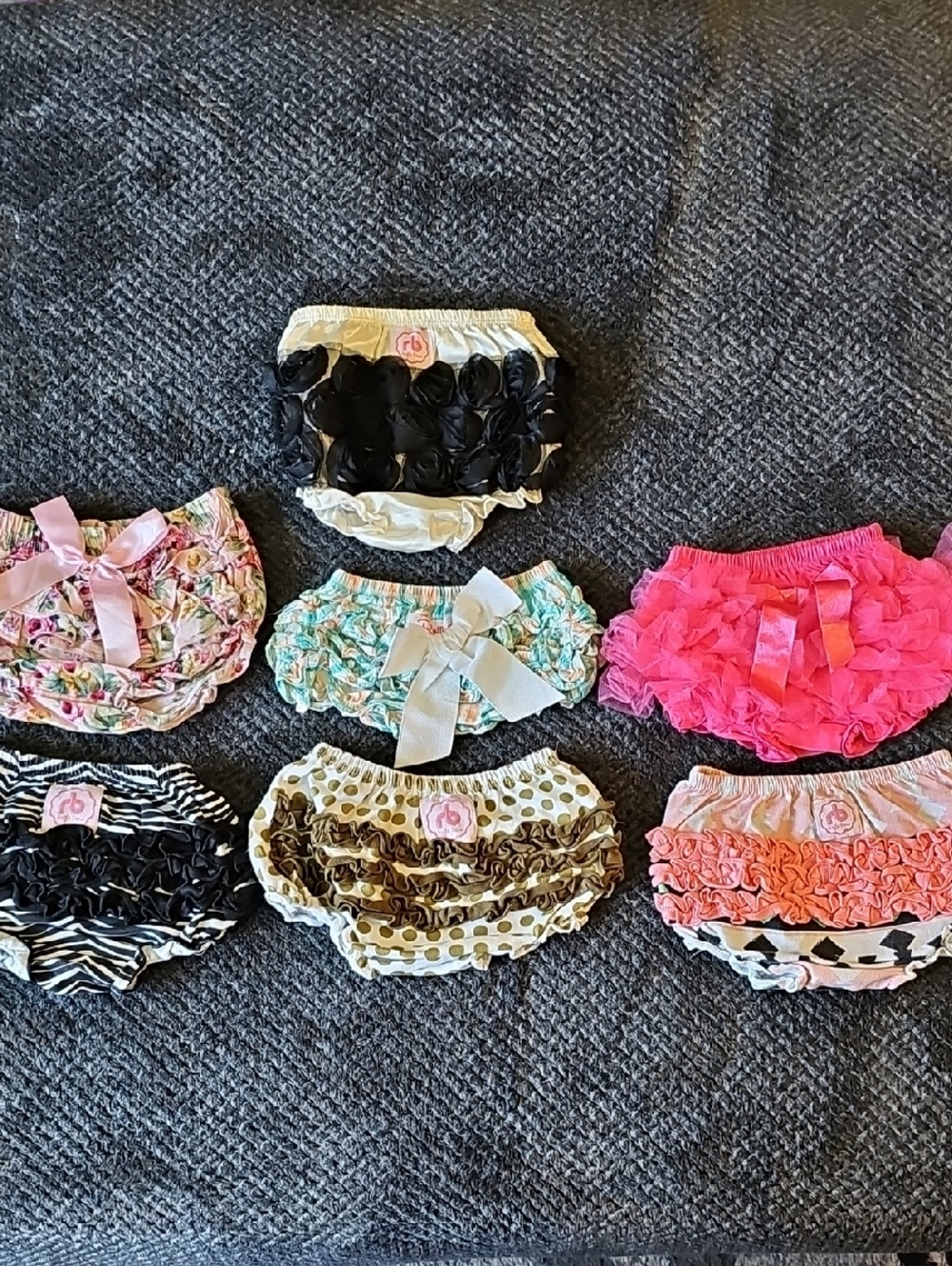 ​Baby Girl Ruffle Bloomer Diaper Cover Lot 7pc 0-6M